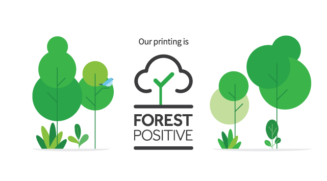 The Forest Positive logo sits among trees